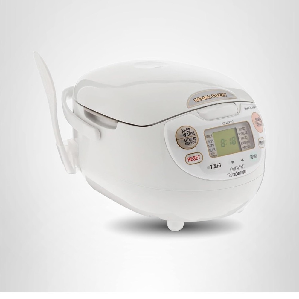 Zojirushi NS-ZCC10 5-1/2-Cup Neuro Fuzzy Rice Cooker and Warmer, Premium White